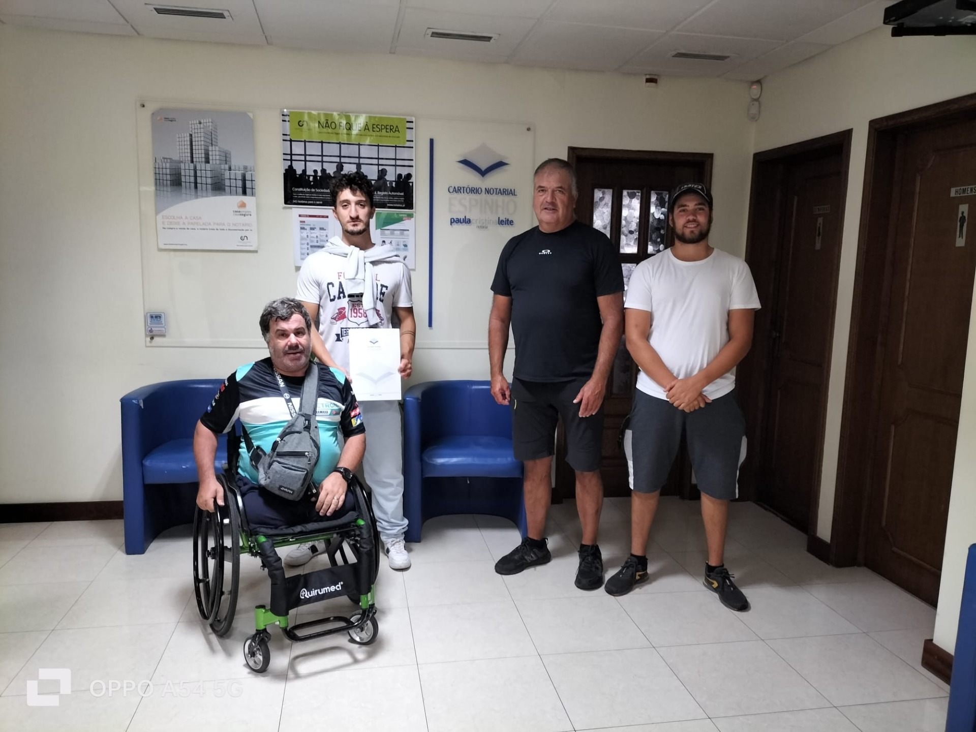 Fundadores da Associação Juvenil Hugo Costa (da esquerda para a direita): José Barbosa, Hugo Costa, João Brinco e Fernando Guimarães